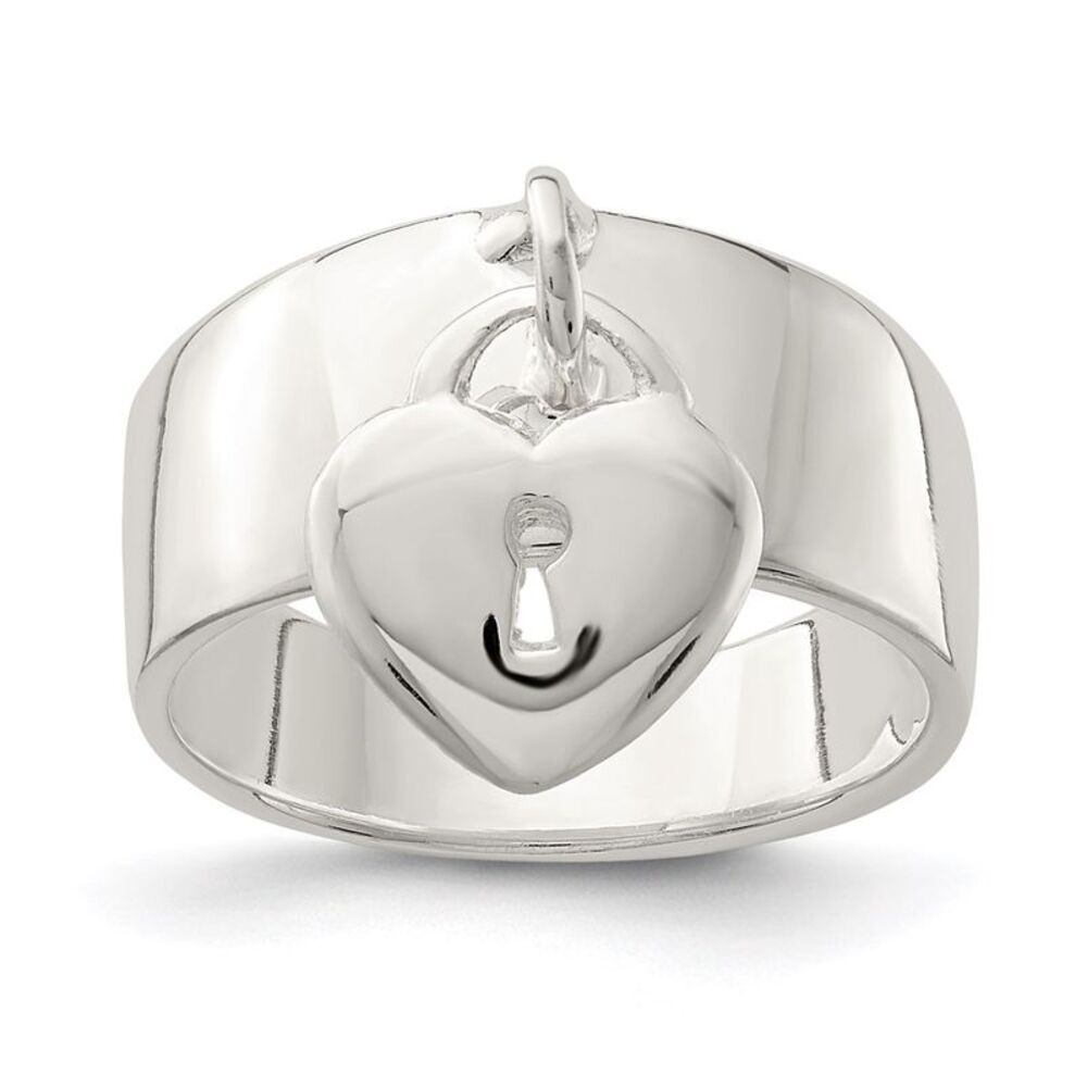 Kazi Luxury Sterling Silver Dangle Lock Ring - image 1